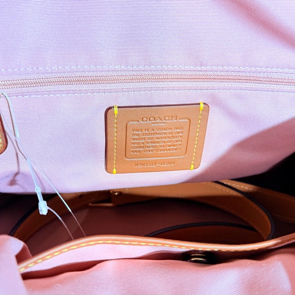 Coach Powder Pink & Tan ROWAN LRG satchel +Matching Corner Zip Wristlet Wallet - Picture 9 of 12